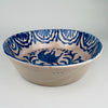 large Fajalauza ceramic bowl from Granada with tin-glazed interior, showcasing the heraldic falcon motif and deep cobalt decoration, suitable for Mediterranean decor, rustic interiors, cottage decor, Wabi Sabi aesthetics and collectors of Spanish pottery.