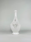 Rolled ceramic mouth of the large Italian vase, finished in a glossy ivory white glaze with small age-related chips and wear along the inner rim. The narrow neck and compact opening reinforce the tall amphora silhouette and are suited to a restrained arrangement of dried grasses, seed heads or minimal branches.