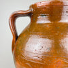 Upper neck and rim of an antique terracotta pot, showing the wide mouth opening, glaze banding, and the darker interior tone from years of use and age. As a decorative vase, it works for dried branches or olive stems, fitting cottage decor, farmhouse decor, and warm neutral interiors.