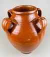 This antique earthenware decorative jar from Toledo is a striking example of Spanish pottery suitable for wabi sabi decor or collector display.