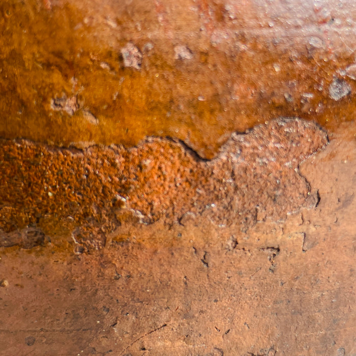 Rich earthy tones and natural imperfections in this 1800s farmhouse water pitcher.