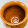 Rustic wabi-sabi French terracotta jar with twin loop handles and authentic antique patina, ideal for farmhouse styling.