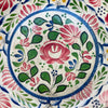Large antique English platter, circa 1870–1890, with hand-painted floral pattern and bold decorative palette.