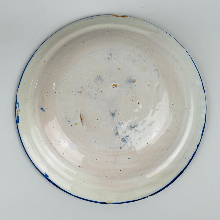 Antique large Spanish Majolica Wall Plate — Yellow Bird Manises Charger,  Early 20th Century