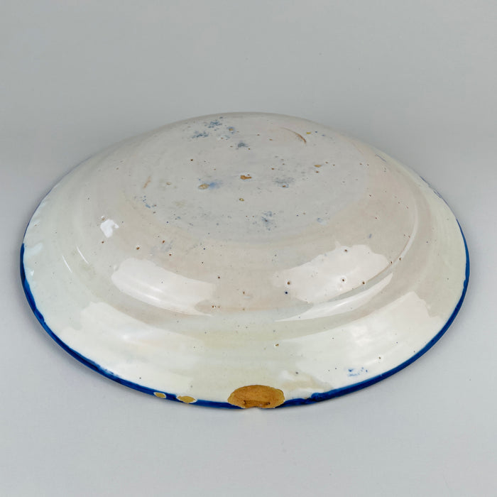 Antique large Spanish Majolica Wall Plate — Yellow Bird Manises Charger,  Early 20th Century
