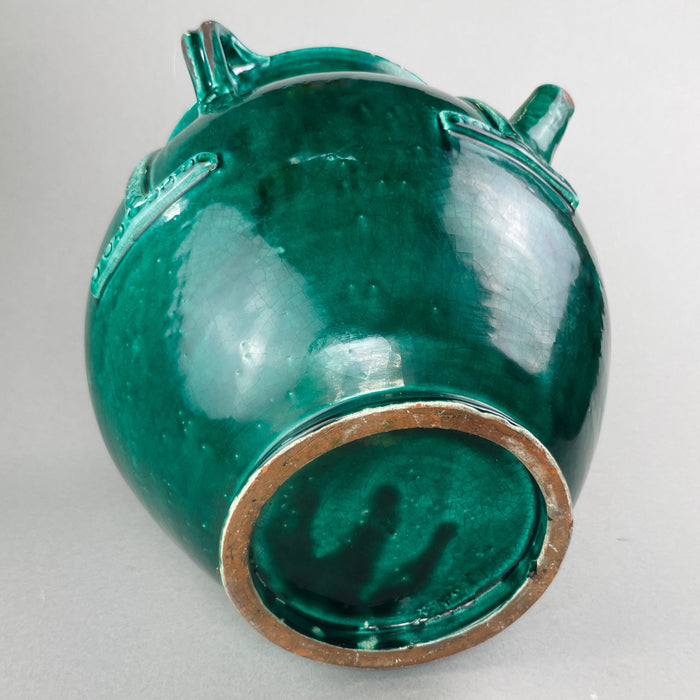 Collector’s shot of vintage French gargoulette placed in natural light with visible aged terracotta, designed to emphasize both functional and aesthetic historical value.
