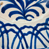 19th century Granada Spanish bowl with pierced hanging holes, showing traditional Fajalauza cobalt decoration, ideal for Cottage Decor, Rustic Home Decor, Coastal decor, wabi sabi, Japandi pottery, Mediterranean Decor displays, French country decor and Vintage Kitchen styling in farmhouse decor or collector walls.