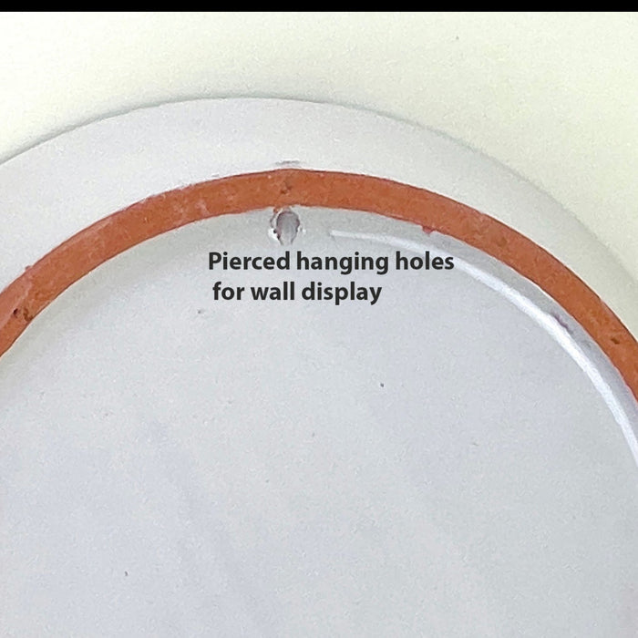Large Spanish Fajalauza Lebrillo Bowl — Red & Blue Hand Painted Granada Platter
