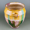 Overhead shot angled slightly downward, showing the opening rim and inner lip, useful for functional assessment or display planning. Perfect for rustic floral displays, utensil storage, or as part of a ceramics vignette in Mediterranean interiors.