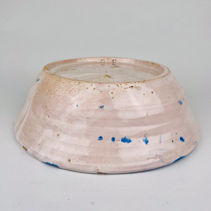 Spanish Fajalauza Lebrillo Bowl – 19th Century Hand Painted Blue Floral Pottery