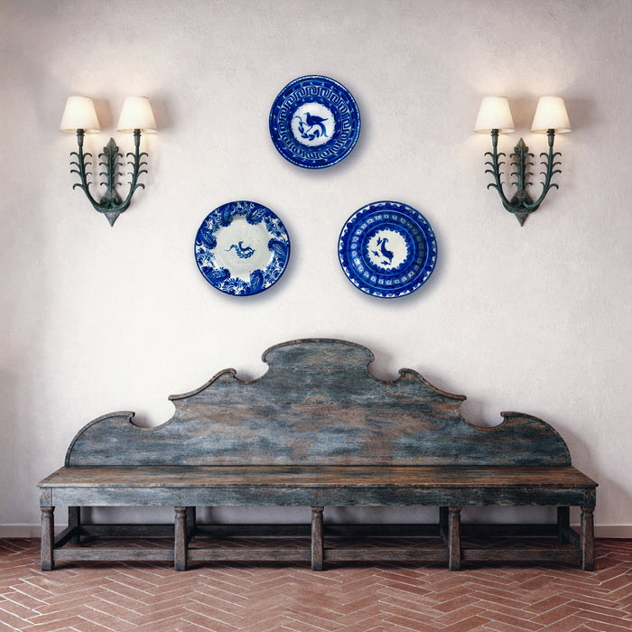 Antique Spanish ceramic wall art interior design The blue white palette supports French country decor, coastal decor, and japandi decor styling as a decorative bowl or table centerpiece while keeping the provenance clearly Spanish and Valencian.