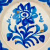 Antique cobalt blue Fajalauza ceramic bowl, handmade in Granada Spain, tin glazed with floral centre, ideal for Coastal decor, Rustic Home Decor, Cottage Decor, Japandi, wabi sabi, Mediterranean Decor, French country decor and Vintage Kitchen styling as a large wall mounted decorative ceramic accent in farmhouse decor.