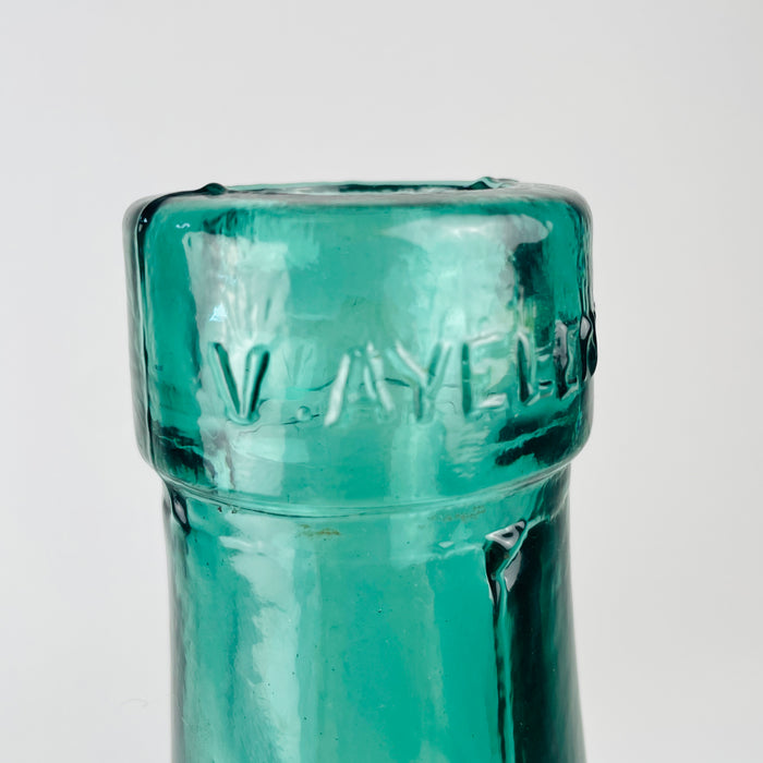Blue Glass Demijohn Vase — Handblown Wine Carboy, Early 20th Century